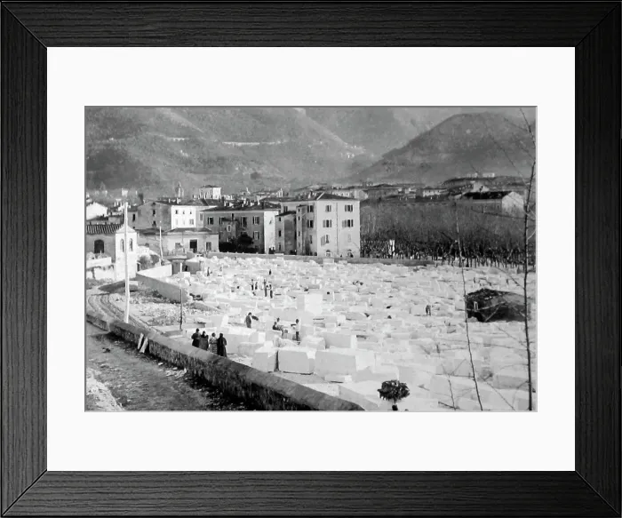 Framed Print : Carrara marble blocks at the railway station, Italy Framed Print : Carrara marble blocks at the railway station, Italy