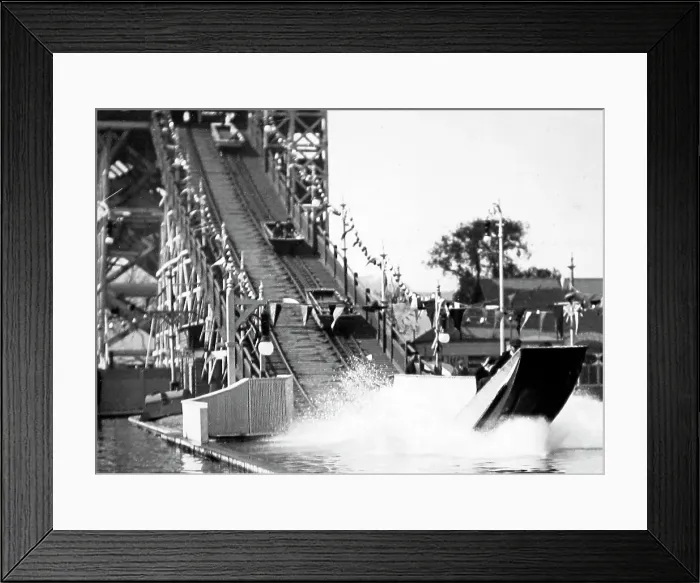 Framed Print : Water Chute, Scottish National Exhibition, Edinburgh in 1908 Framed Print : Water Chute, Scottish National Exhibition, Edinburgh in 1908