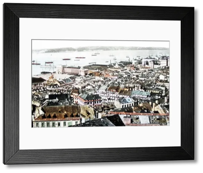 Framed Print : Panorama of Lisbon, Portugal, Victorian period Framed Print : Panorama of Lisbon, Portugal, Victorian period