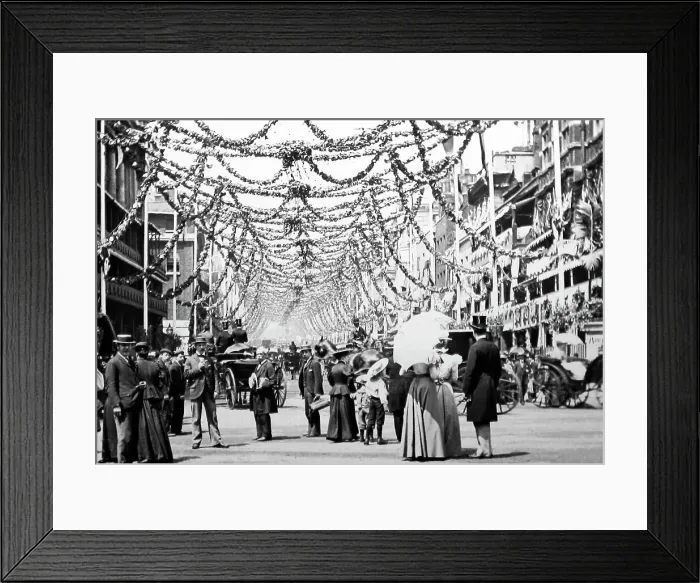 Framed Print : Queen Victoria's Diamond Jubilee decorations, London Framed Print : Queen Victoria's Diamond Jubilee decorations, London