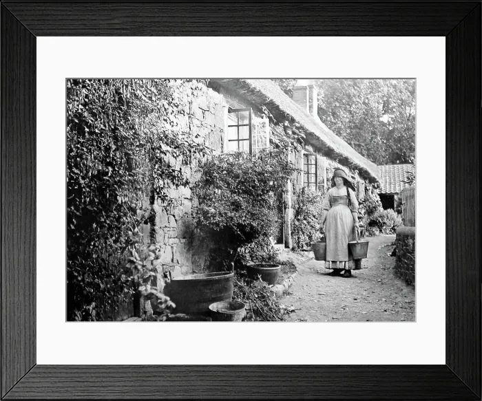 Framed Print : A cottage in Sark, Channel Islands, Victorian period Framed Print : A cottage in Sark, Channel Islands, Victorian period