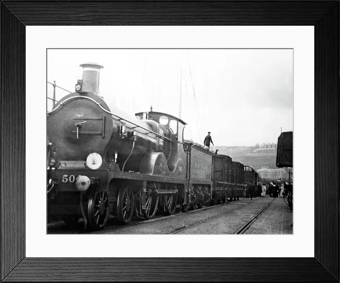 Framed Print : Goods train on Dover Pier, early 1900s Framed Print : Goods train on Dover Pier, early 1900s