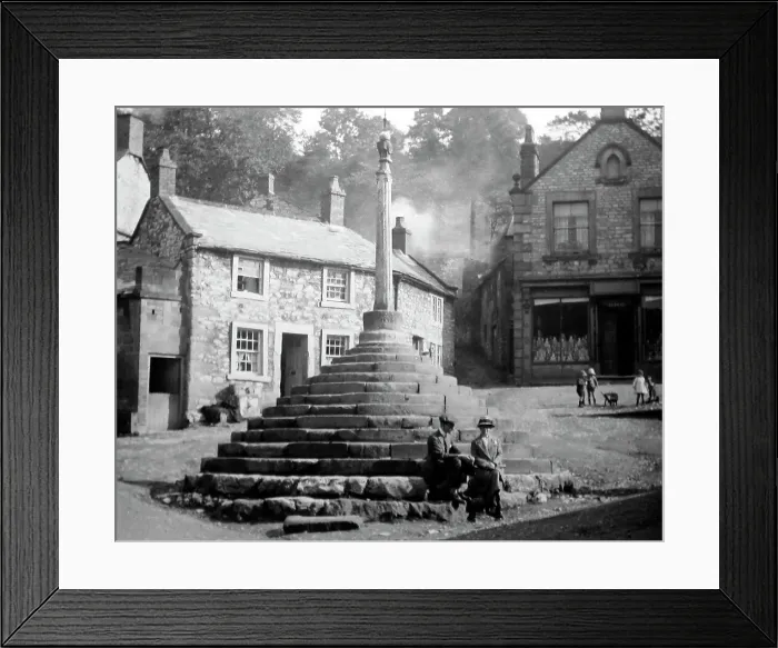 Framed Print : Bonsall Cross, Victorian period Framed Print : Bonsall Cross, Victorian period