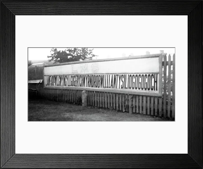 Framed Print : Longest railway station name, early 1900s Framed Print : Longest railway station name, early 1900s