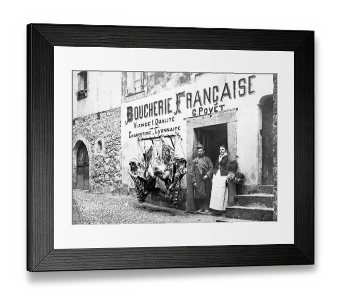 Framed Print : Boucherie, La Turbie, France, Victorian period Framed Print : Boucherie, La Turbie, France, Victorian period