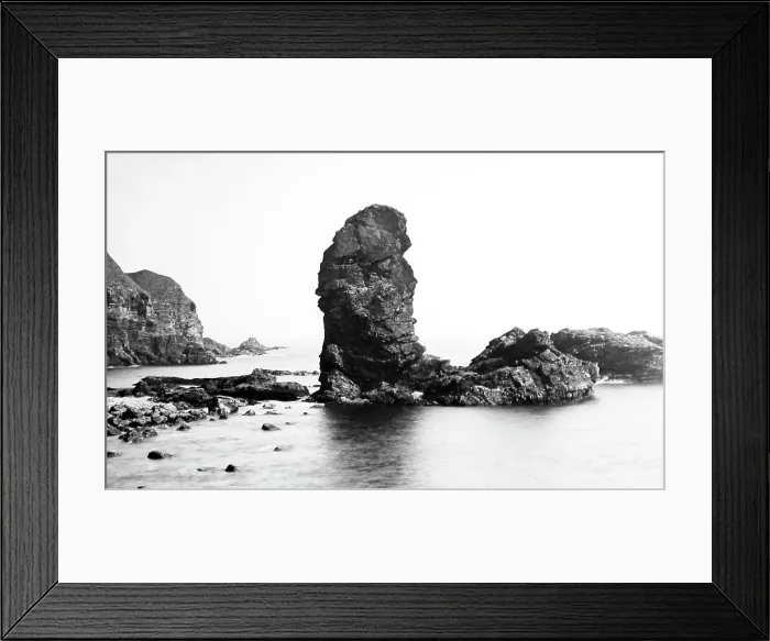 Framed Print : Auld Man Rock, Muchalls, Scotland, Victorian period Framed Print : Auld Man Rock, Muchalls, Scotland, Victorian period