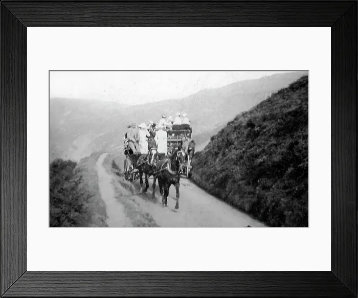 Framed Print : The coach road from Lynmouth to Minehead, Victorian period Framed Print : The coach road from Lynmouth to Minehead, Victorian period