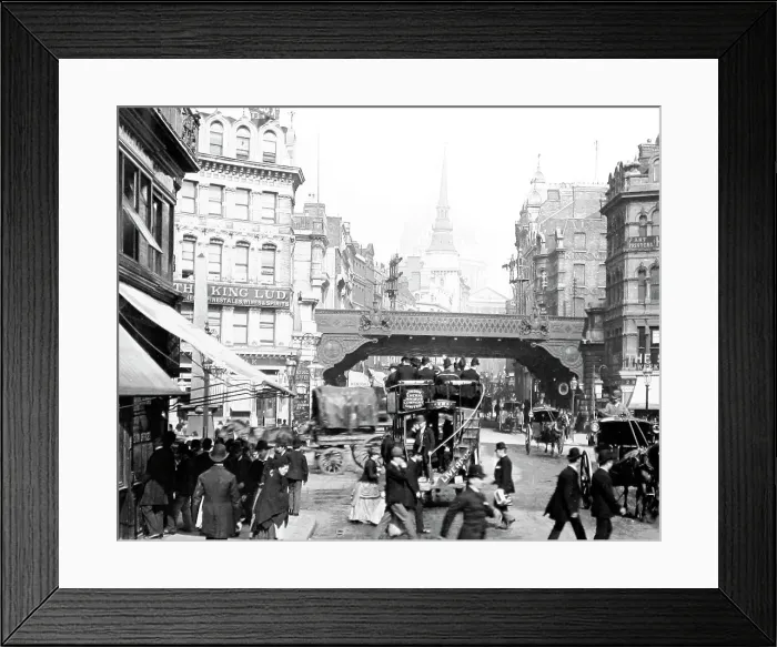 Framed Print : Ludgate Circus, London, Victorian period Framed Print : Ludgate Circus, London, Victorian period