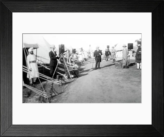 Framed Print : Charles Urban and camera crew at the Delhi Durbar, India Framed Print : Charles Urban and camera crew at the Delhi Durbar, India