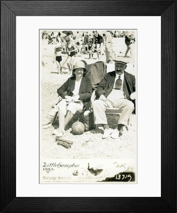 Framed Print : An elderly couple on the beach at Littlehampton, West Sussex Framed Print : An elderly couple on the beach at Littlehampton, West Sussex