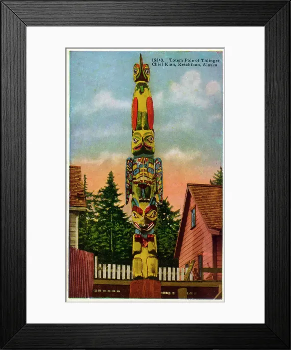 Framed Print : Totem Pole of Thlinget Chief Kian, Ketchikan, Alaska, USA Framed Print : Totem Pole of Thlinget Chief Kian, Ketchikan, Alaska, USA