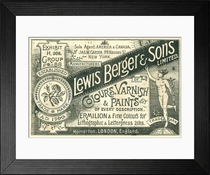 Framed Print : Lewis Berger & Sons Advertisement Framed Print : Lewis Berger & Sons Advertisement