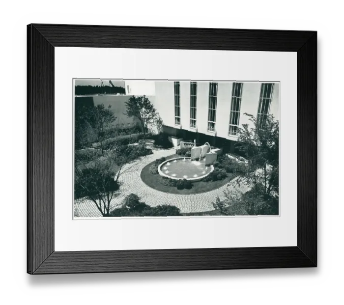 Framed Print : New York World's Fair, Exhibits Hall Garden Court Framed Print : New York World's Fair, Exhibits Hall Garden Court
