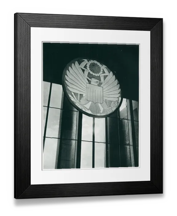 Framed Print : New York World's Fair, Carved Glass Seal