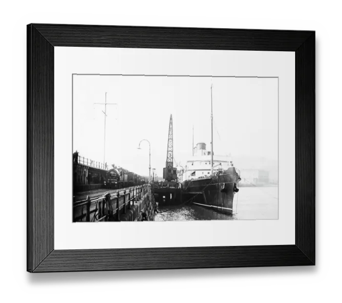 Framed Print : Steamer and railway train, Dover docks Framed Print : Steamer and railway train, Dover docks