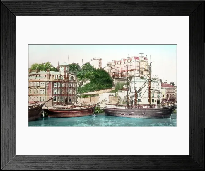 Framed Print : Sailing boats in the harbour at Folkestone Framed Print : Sailing boats in the harbour at Folkestone