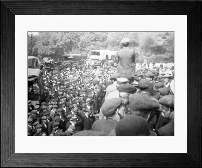 Framed Print : Keir Hardy addressing strikers, Tower Hill, London Framed Print : Keir Hardy addressing strikers, Tower Hill, London