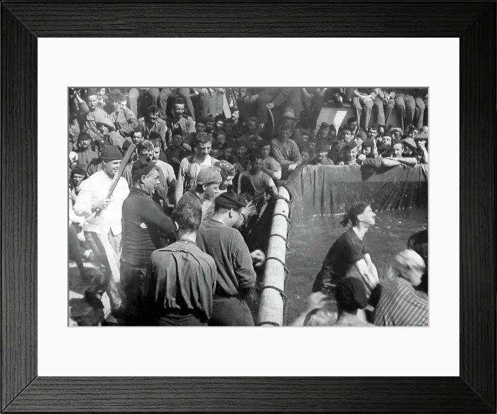 Framed Print : Troop ship crossing the line ceremony Framed Print : Troop ship crossing the line ceremony