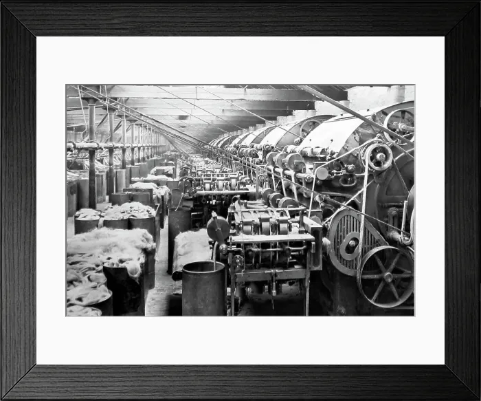 Framed Print : Carding machines, Textile Mill Framed Print : Carding machines, Textile Mill