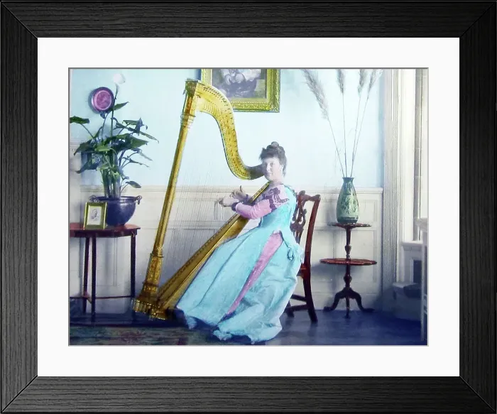 Framed Print : Lady harpist Framed Print : Lady harpist