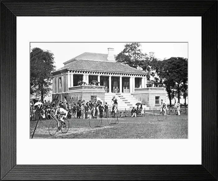 Framed Print : Penny farthing cycle race at Trinity College, Dublin Framed Print : Penny farthing cycle race at Trinity College, Dublin
