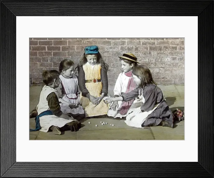 Framed Print : Children playing Jacks Framed Print : Children playing Jacks