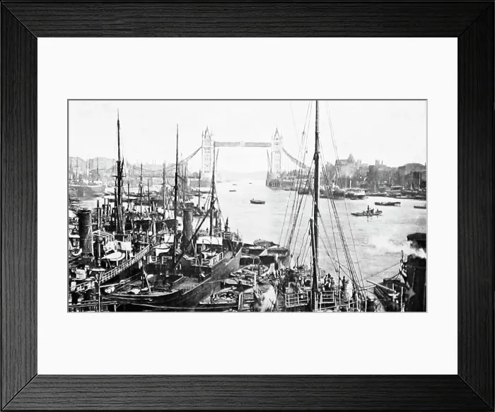 Framed Print : Steamers moored on the Thames, London Framed Print : Steamers moored on the Thames, London