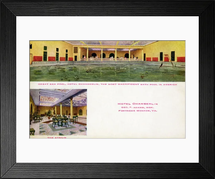 Framed Print : Great Sea Pool - Hotel Chamberlain, Fort Monroe, Virginia, U Framed Print : Great Sea Pool - Hotel Chamberlain, Fort Monroe, Virginia, U