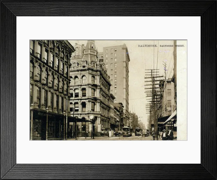 Framed Print : Baltimore Street, Baltimore, Maryland, USA Framed Print : Baltimore Street, Baltimore, Maryland, USA