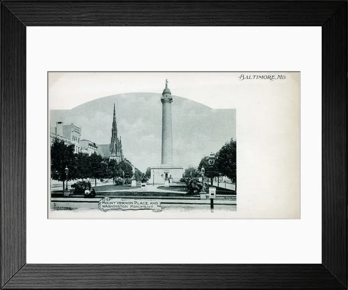 Framed Print : Mount Vernon Place and the Washington Monument, Baltimore Framed Print : Mount Vernon Place and the Washington Monument, Baltimore