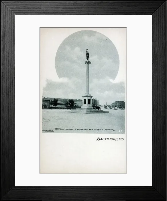 Framed Print : Revolutionary Monument and Mount Royal Avenue, Baltimore Framed Print : Revolutionary Monument and Mount Royal Avenue, Baltimore