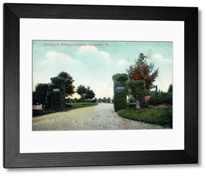 Framed Print : The Entrance to Arlington Cemetery, Lansdowne, Pennsylvania Framed Print : The Entrance to Arlington Cemetery, Lansdowne, Pennsylvania