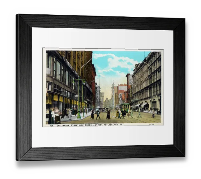 Framed Print : East Market Street West from 8th Street, Philadelphia Framed Print : East Market Street West from 8th Street, Philadelphia