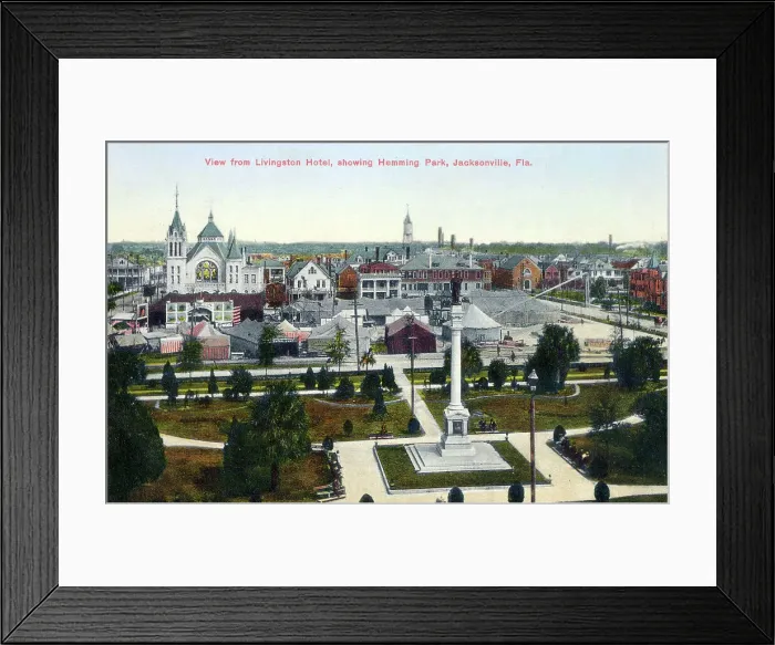 Framed Print : View from Livingston Hotel, with Hemming Park, Jacksonville Framed Print : View from Livingston Hotel, with Hemming Park, Jacksonville