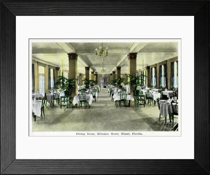 Framed Print : Dining Room, Miramar Hotel, Miami, Florida, USA Framed Print : Dining Room, Miramar Hotel, Miami, Florida, USA