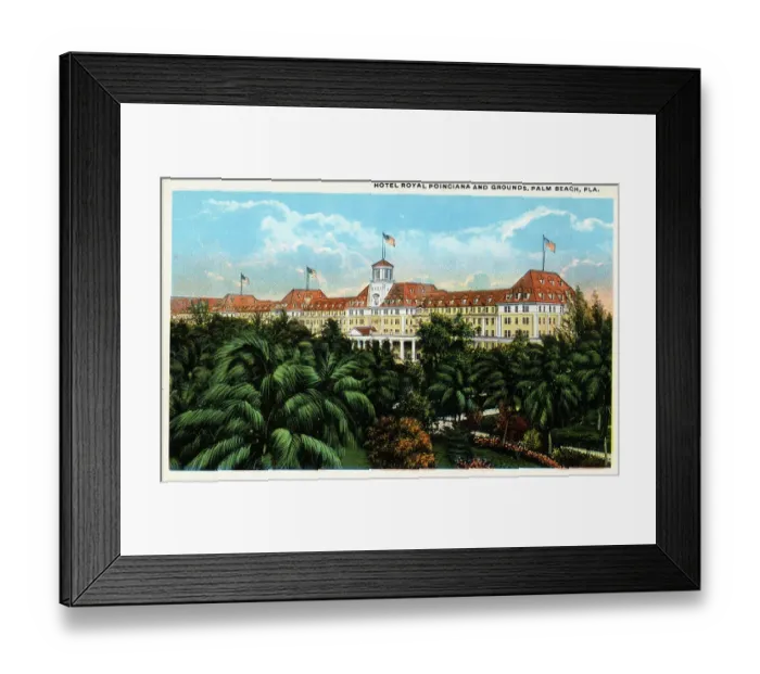Framed Print : Hotel Royal Poinciana and Grounds, Palm Beach, Florida, USA Framed Print : Hotel Royal Poinciana and Grounds, Palm Beach, Florida, USA