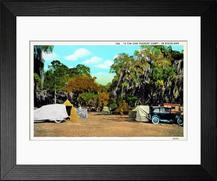 Framed Print : A Tin Can Tourist Camp in Dixieland, Louisiana, USA Framed Print : A Tin Can Tourist Camp in Dixieland, Louisiana, USA