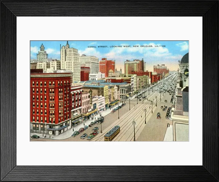 Framed Print : Canal Street, looking West, New Orleans, Louisiana, USA Framed Print : Canal Street, looking West, New Orleans, Louisiana, USA
