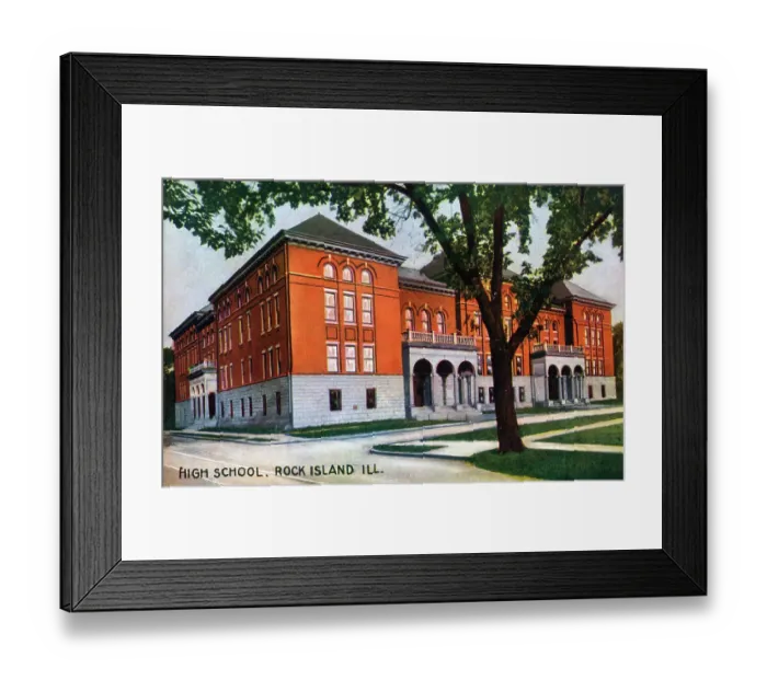 Framed Print : High School, Rock Island, Illinois, USA Framed Print : High School, Rock Island, Illinois, USA