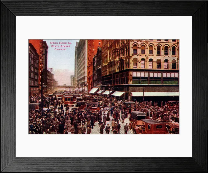 Framed Print : Noon Hour on State Street, Chicago, Illinois, USA Framed Print : Noon Hour on State Street, Chicago, Illinois, USA