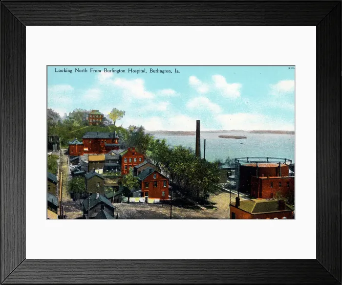 Framed Print : Looking North from Burlington Hospital, Burlington, Iowa, US Framed Print : Looking North from Burlington Hospital, Burlington, Iowa, US