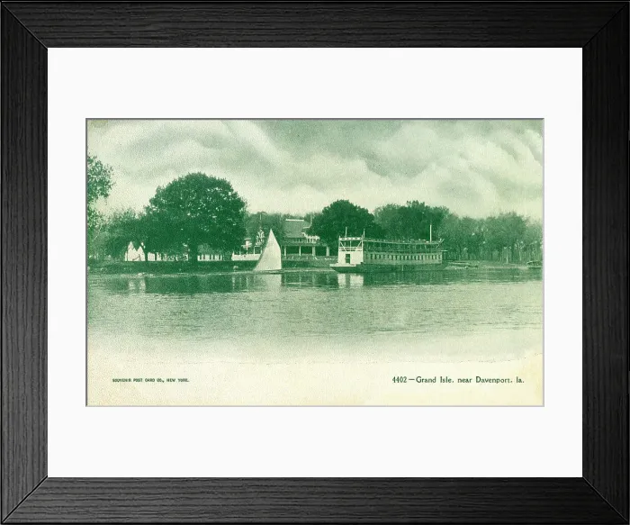Framed Print : USA. Grand Isle, near Davenport, Iowa, USA - a favorite summer resort, previously, Framed Print : USA. Grand Isle, near Davenport, Iowa, USA - a favorite summer resort, previously,