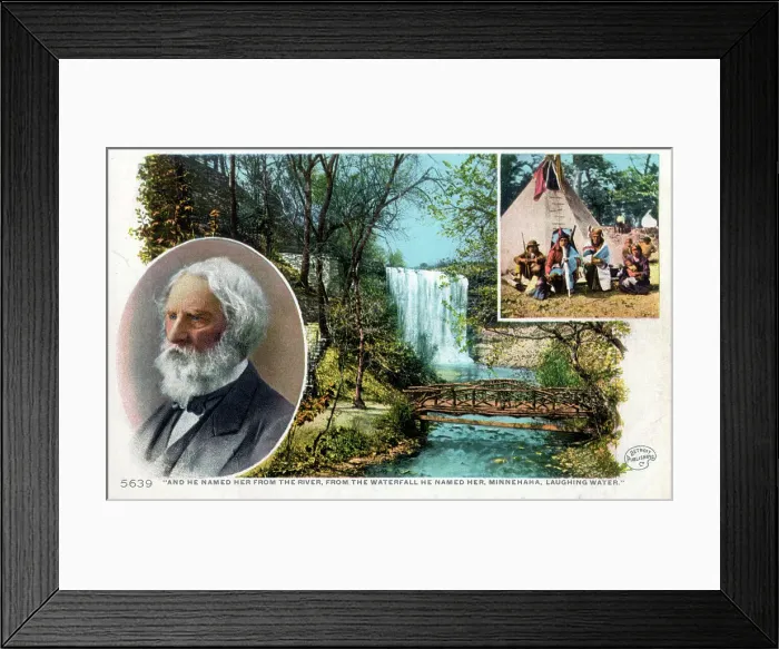Framed Print : Henry Wadsworth Longfellow, Minnehaha, Minneapolis Framed Print : Henry Wadsworth Longfellow, Minnehaha, Minneapolis
