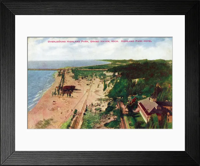 Framed Print : Highland Park Hotel - overlooking Highland Park, Grand Haven Framed Print : Highland Park Hotel - overlooking Highland Park, Grand Haven