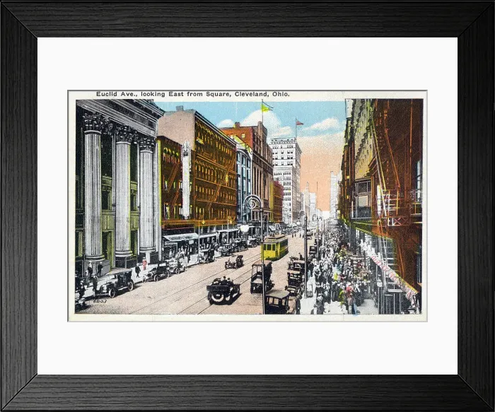 Framed Print : Euclid Avenue, looking East from Square, Cleveland, Ohio Framed Print : Euclid Avenue, looking East from Square, Cleveland, Ohio