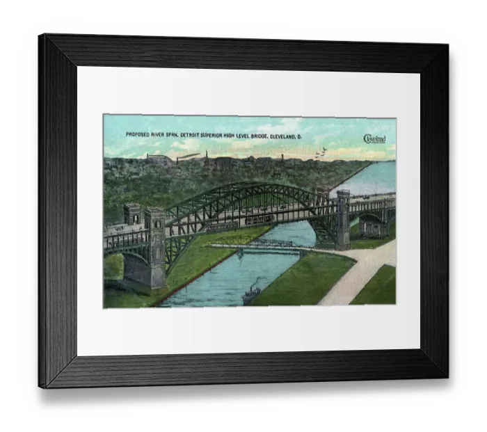 Framed Print : Proposd Detroit Superior High Level Bridge, Cleveland Framed Print : Proposd Detroit Superior High Level Bridge, Cleveland