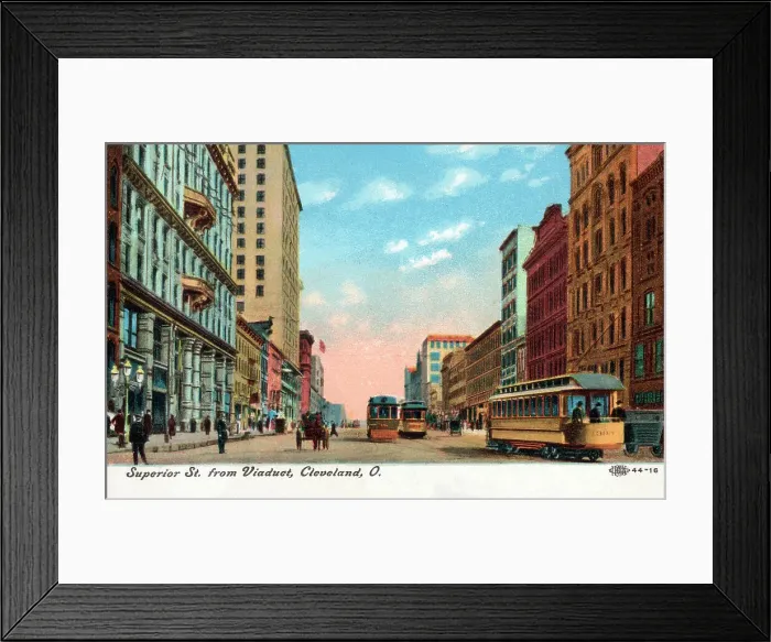 Framed Print : Superior Street from Viaduct, Cleveland, Ohio, USA Framed Print : Superior Street from Viaduct, Cleveland, Ohio, USA