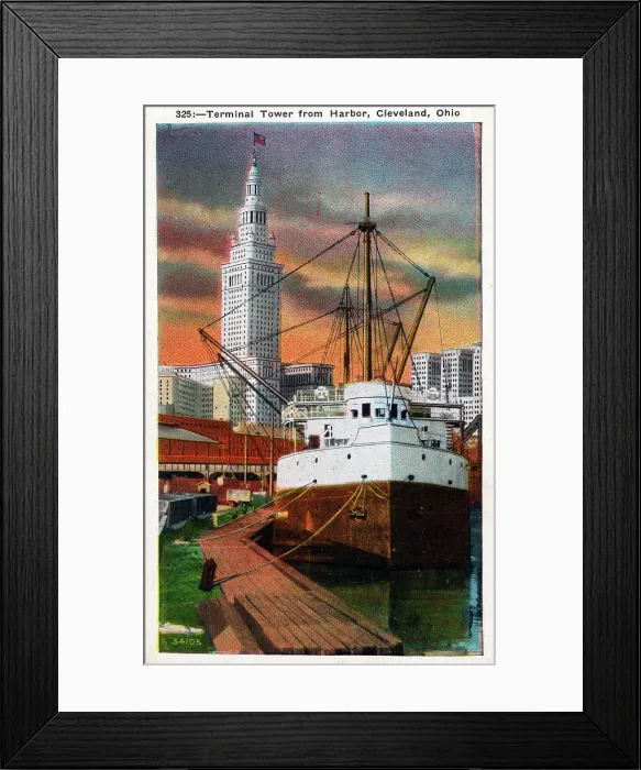 Framed Print : Terminal Tower from the Harbour, Cleveland, Ohio, USA Framed Print : Terminal Tower from the Harbour, Cleveland, Ohio, USA