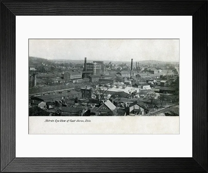 Framed Print : Bird's Eye View of East Akron, Ohio, USA Framed Print : Bird's Eye View of East Akron, Ohio, USA