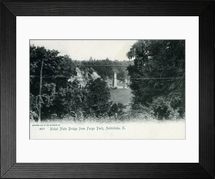 Framed Print : Nickel Plate Bridge from Fargo Park, Ashtabula, Ohio, USA Framed Print : Nickel Plate Bridge from Fargo Park, Ashtabula, Ohio, USA